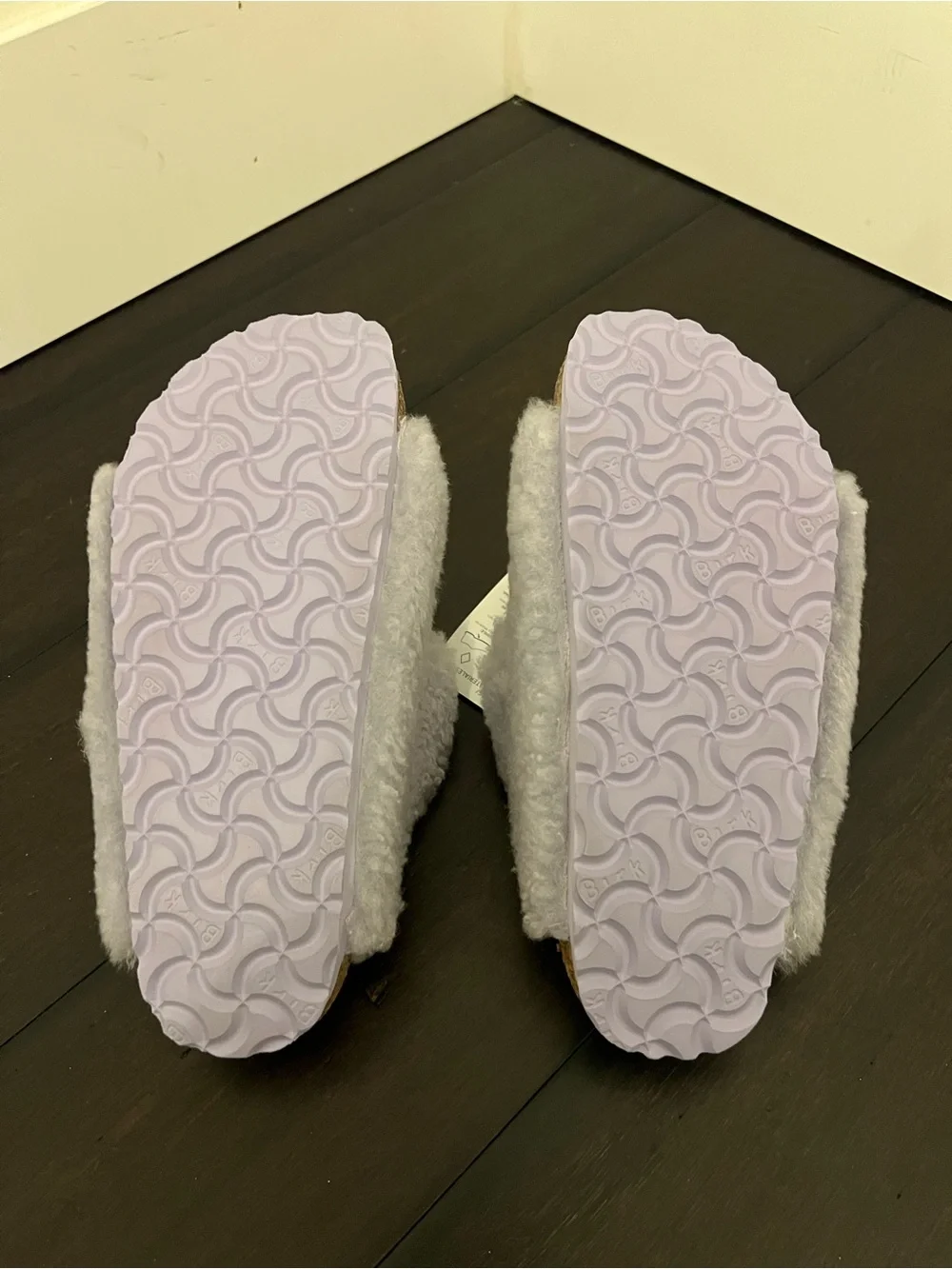 Birkenstock Kids Furry Arizona Sandals - Light Lavender